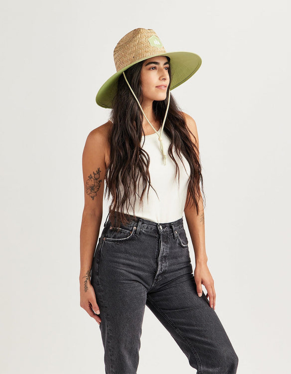 HEMLOCK HAT CO. Pistachio Straw Lifeguard Hat - SAGE