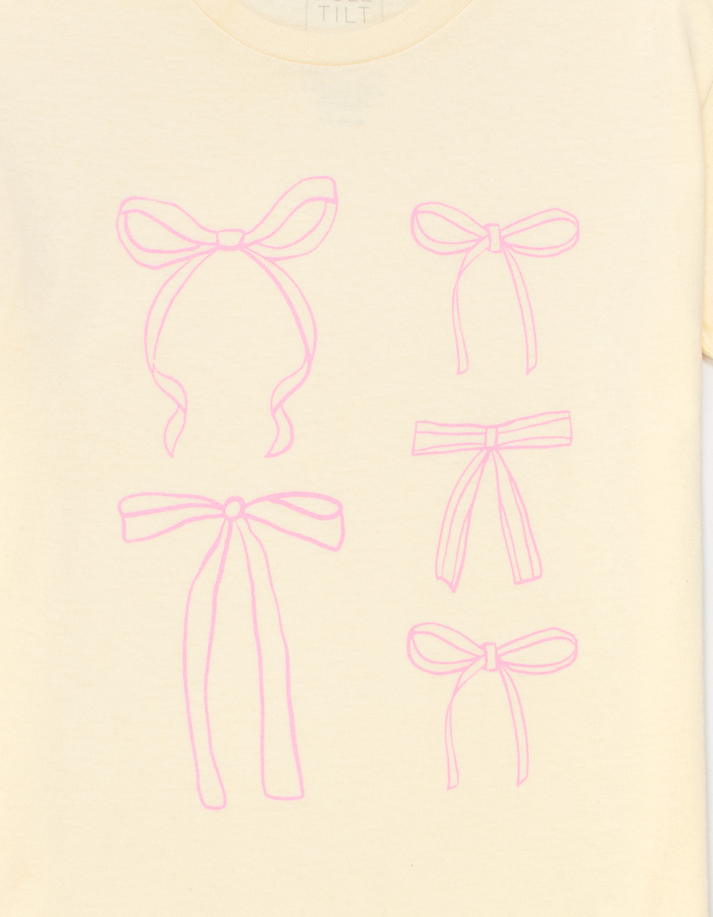 FULL TILT Multi Bow Girls Boyfriend Tee - YELLOW