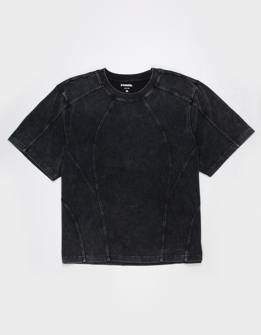 RSQ Mens Seamed Boxy Tee - BLACK