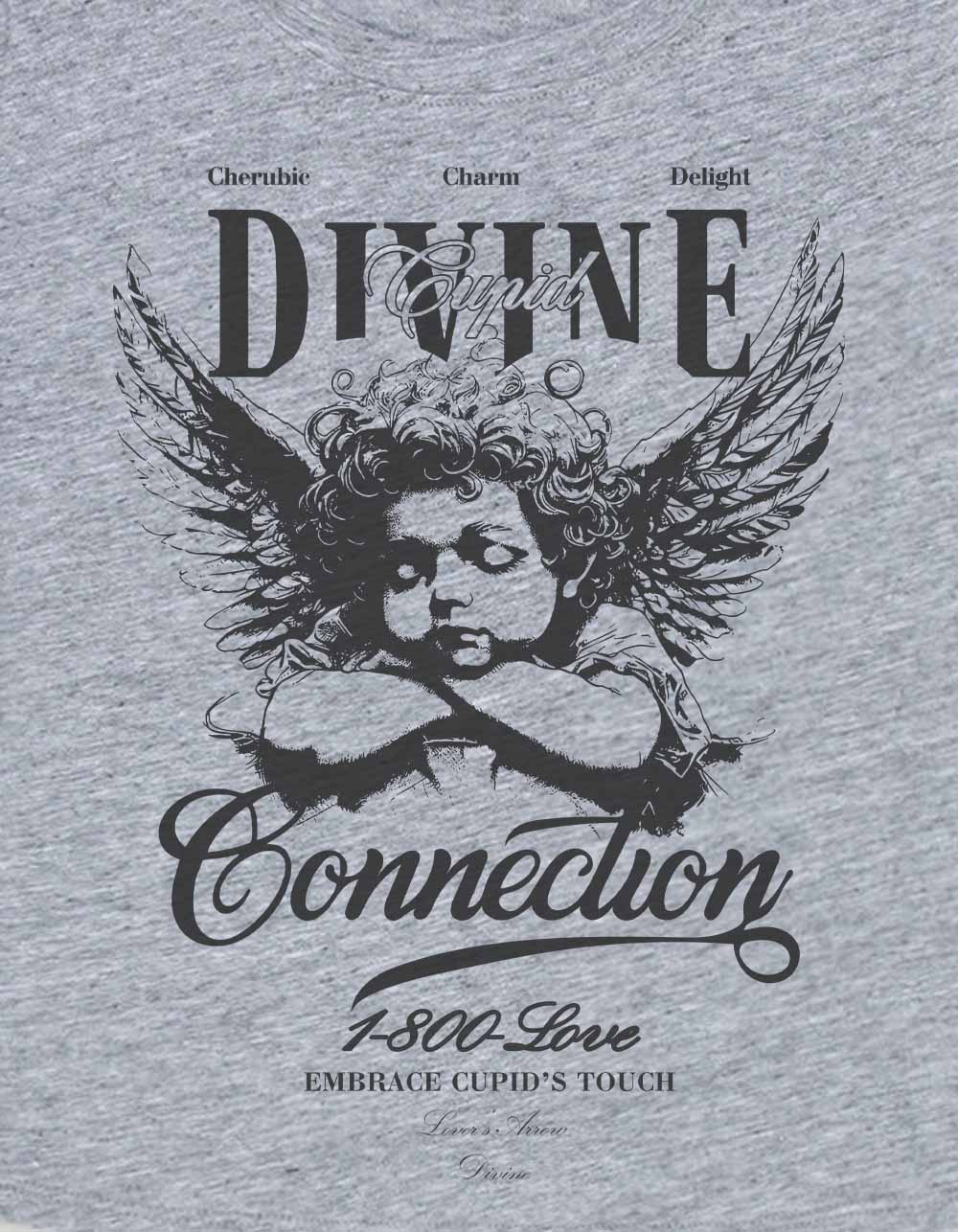 CHERUB Divine Cupid Womens Baby Tee - HEATHER GRAY