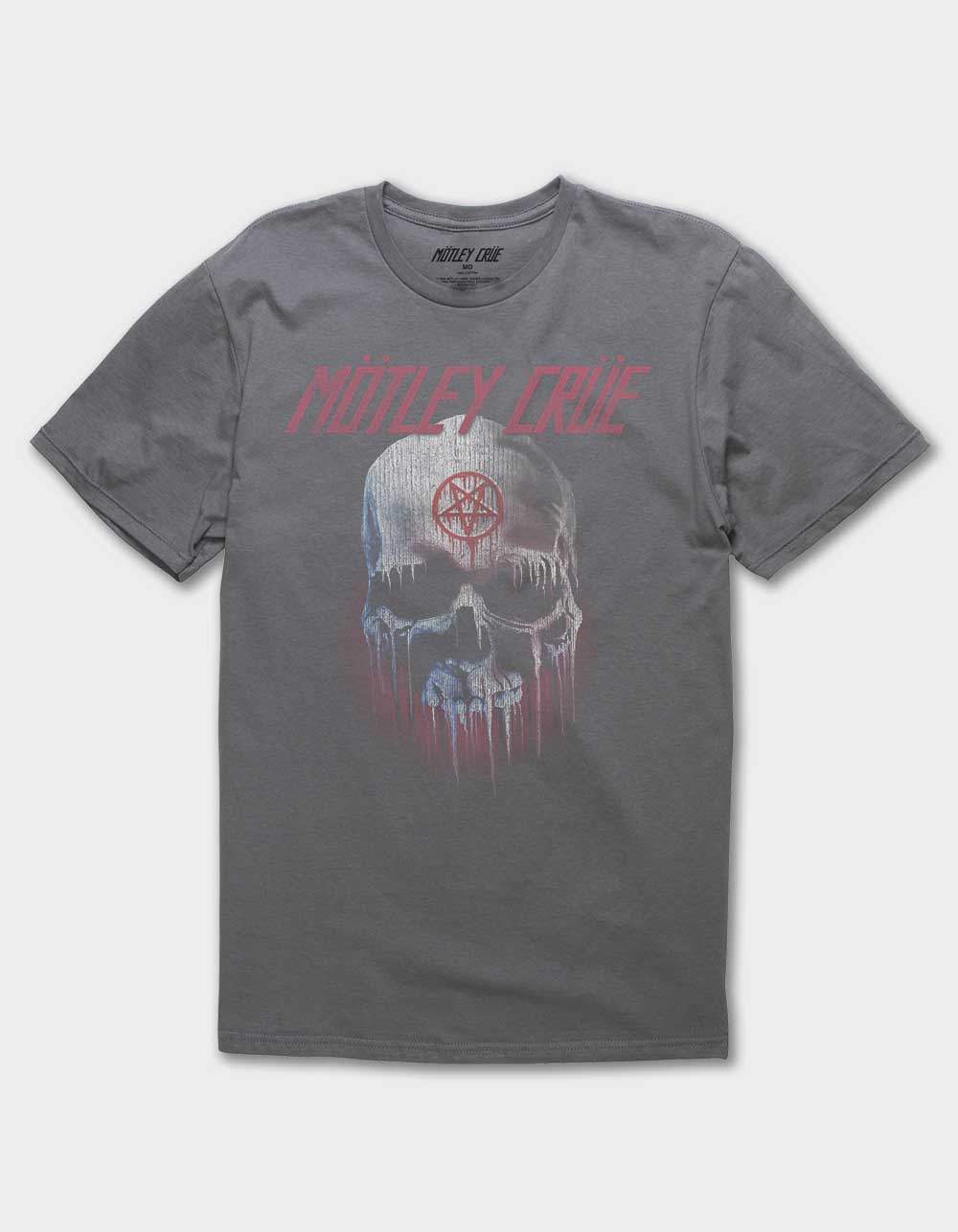 MOTLEY CRUE Drip Skull Unisex Tee - CHARCOAL