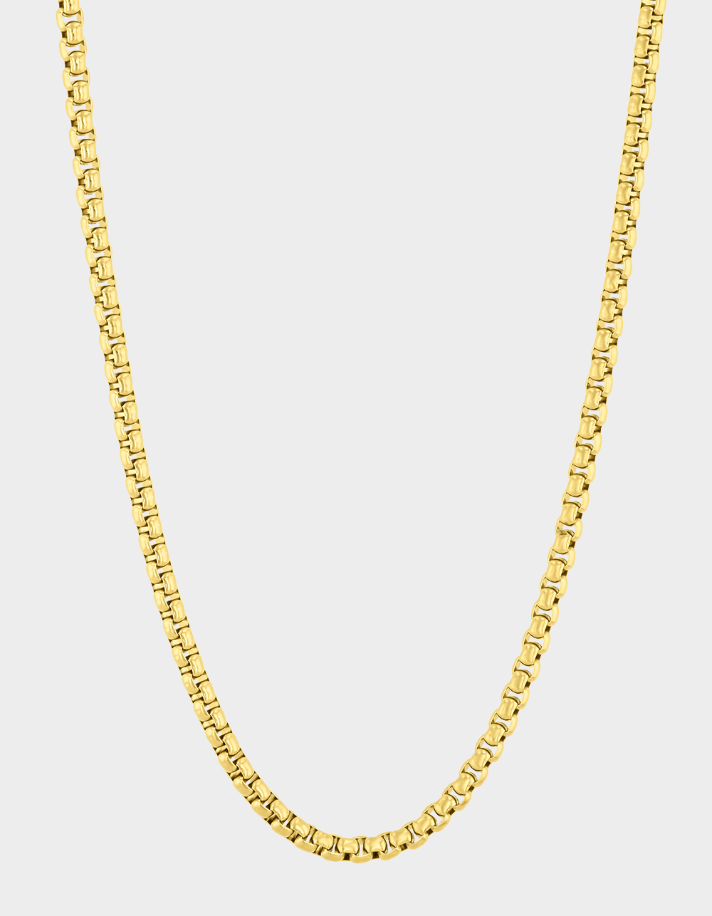 STEEL NATION Stainless Steel With Yellow IP 3MM Box Rolo 20" Chain - GOLD