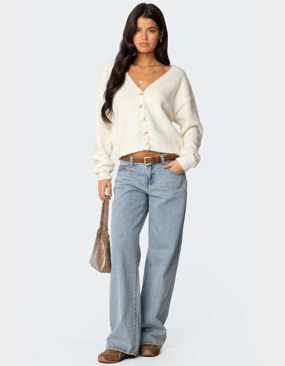EDIKTED Jade Knitted Cardigan - BEIGE