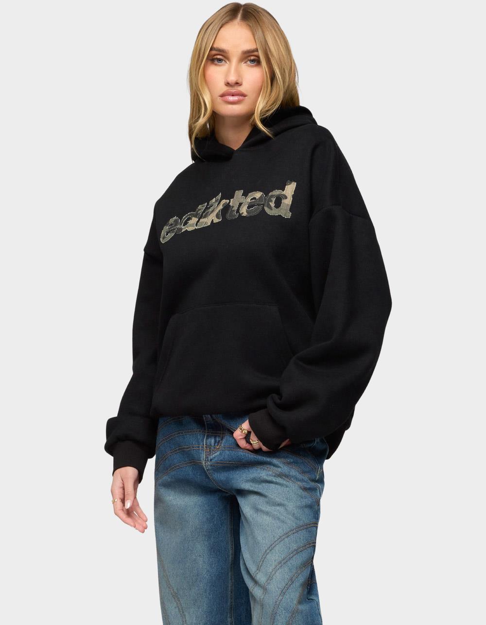 Edikted Camo Cutie Oversized Hoodie