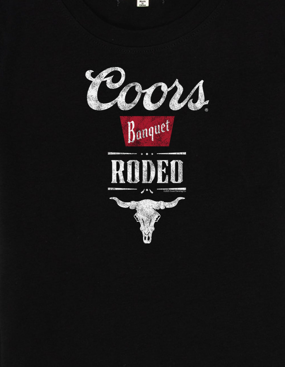 COORS Banquet Rodeo Womens Baby Tee - BLACK