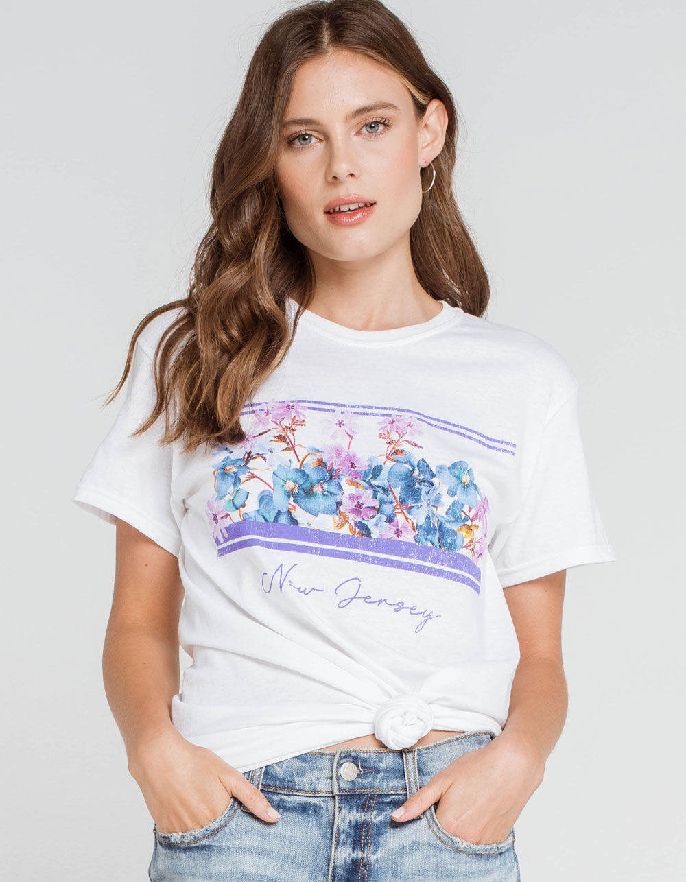 WEST OF MELROSE New Jersey Violets Womens Tee - WHITE | Tillys