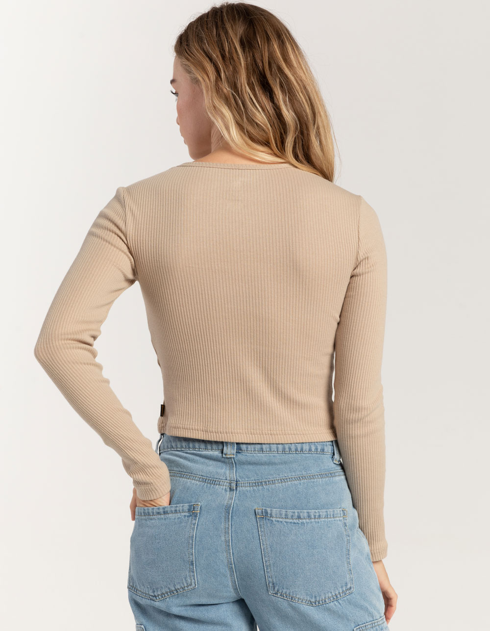 FIVESTAR GENERAL CO. Poorboy Womens Long Sleeve Baby Tee - KHAKI