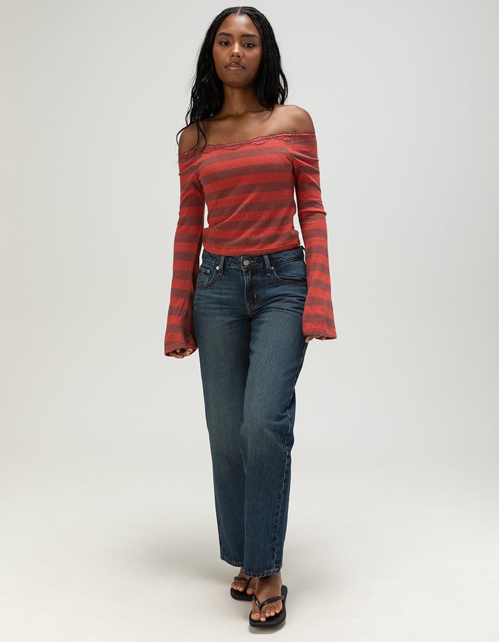 LEVI'S Womens Superlow Straight Jeans - Healing Hour DARK BLAST
