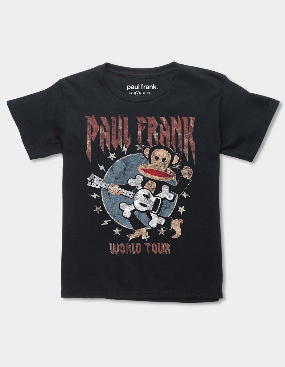 PAUL FRANK World Tour Distressed Boys Tee - BLACK