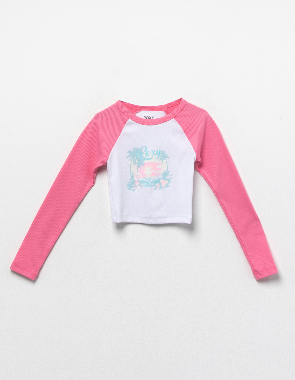 ROXY Paradise Girls Long Sleeve Raglan Tee - PINK COMBO