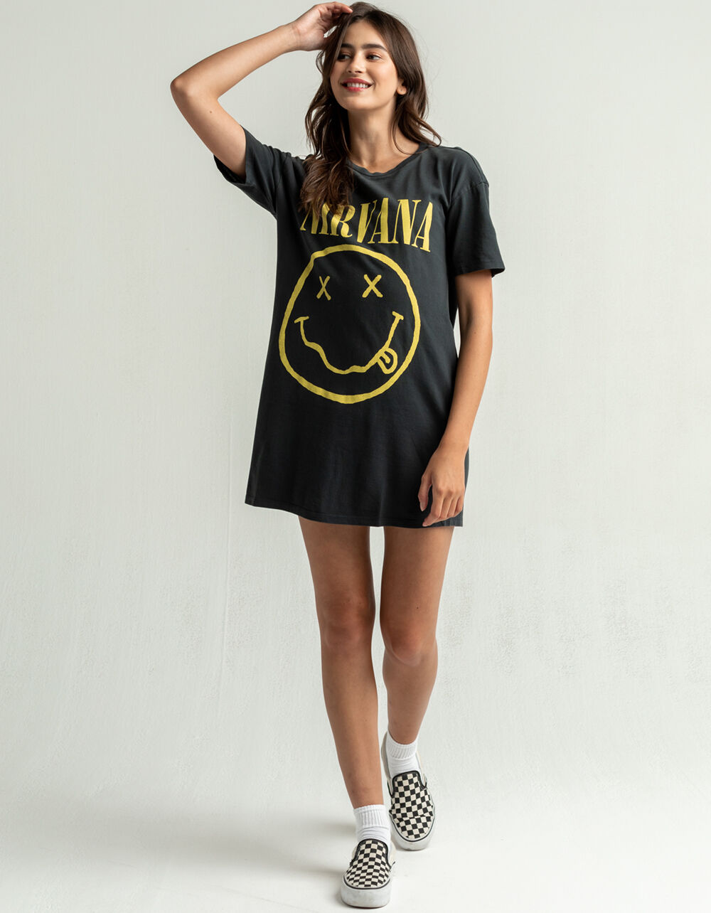 NIRVANA Smiley Womens T-Shirt Dress - BLACK | Tillys