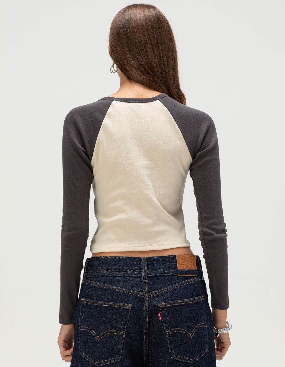 BILLABONG Eye Vibe Womens Long Sleeve Raglan Tee - BLACK COMBO