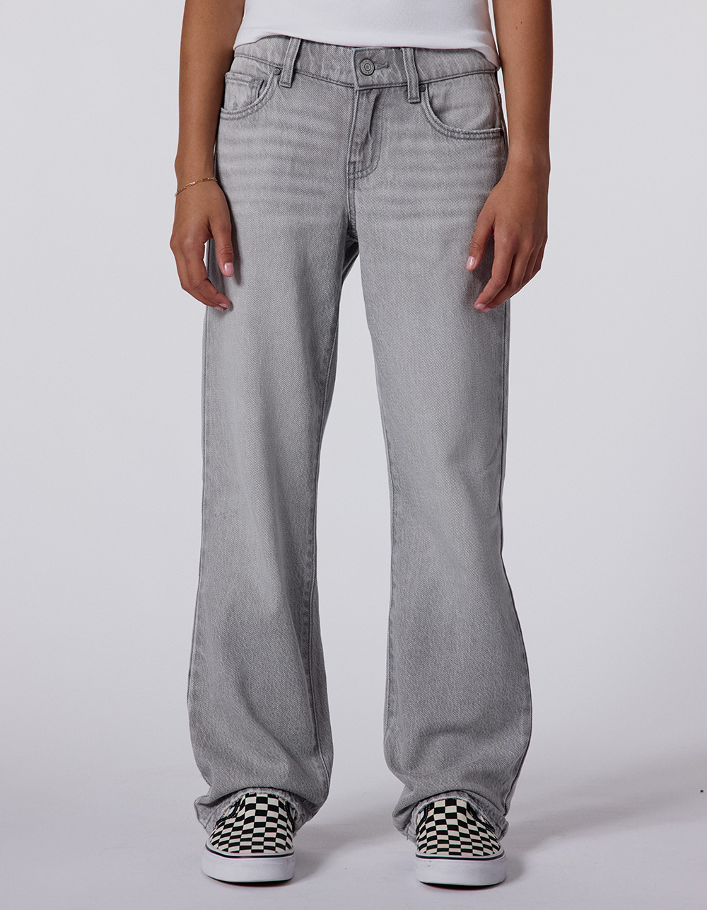 RSQ Girls Low Rise Baggy Jeans - GRAY