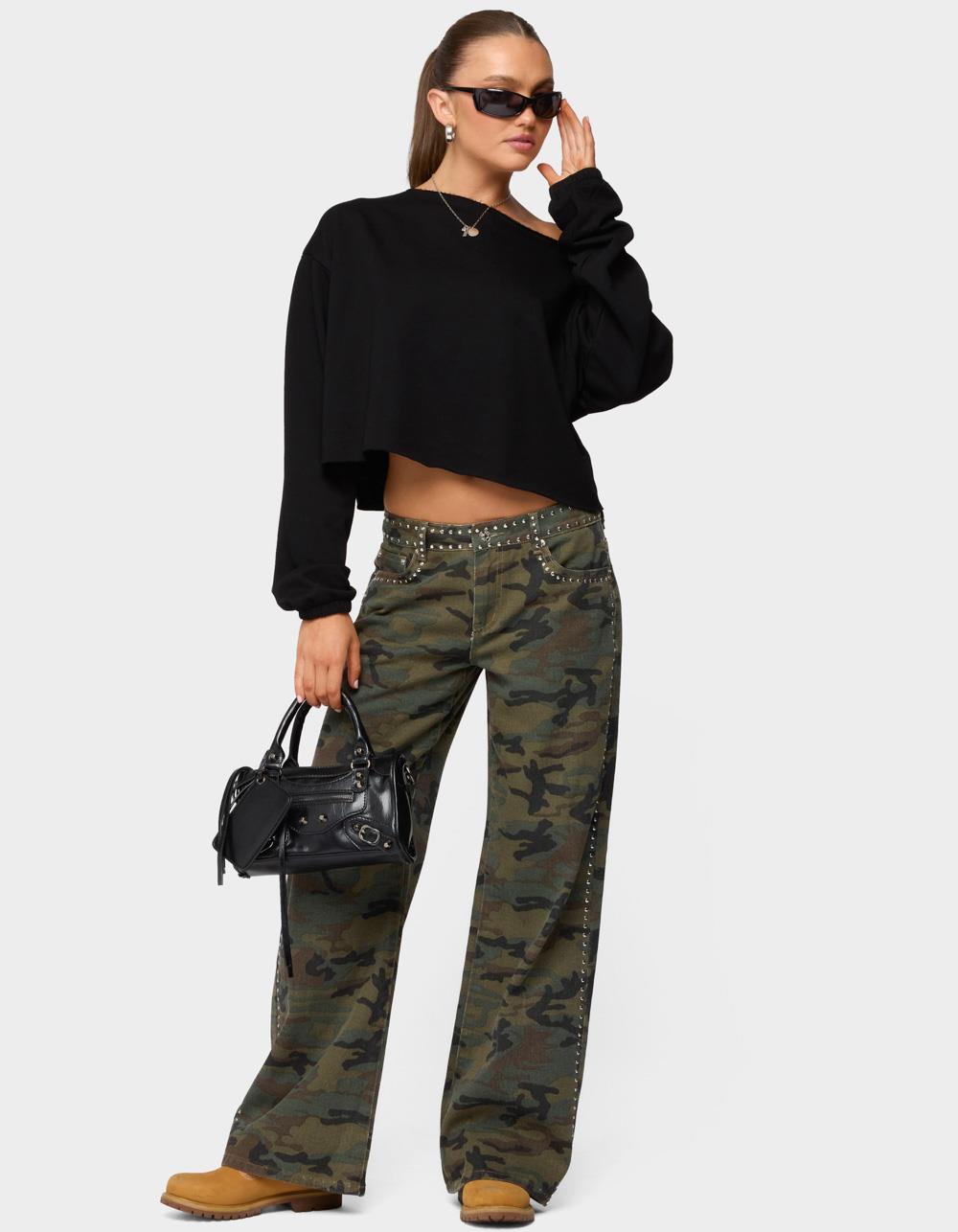 EDIKTED Aveline Off Shoulder Light Sweatshirt