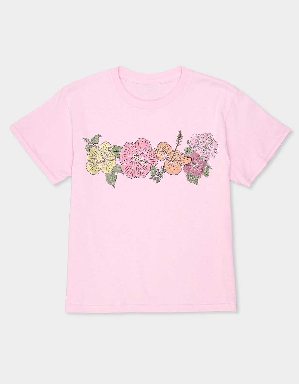 HIBISCUS Line Up Unisex Kids Tee - LIGHT PINK