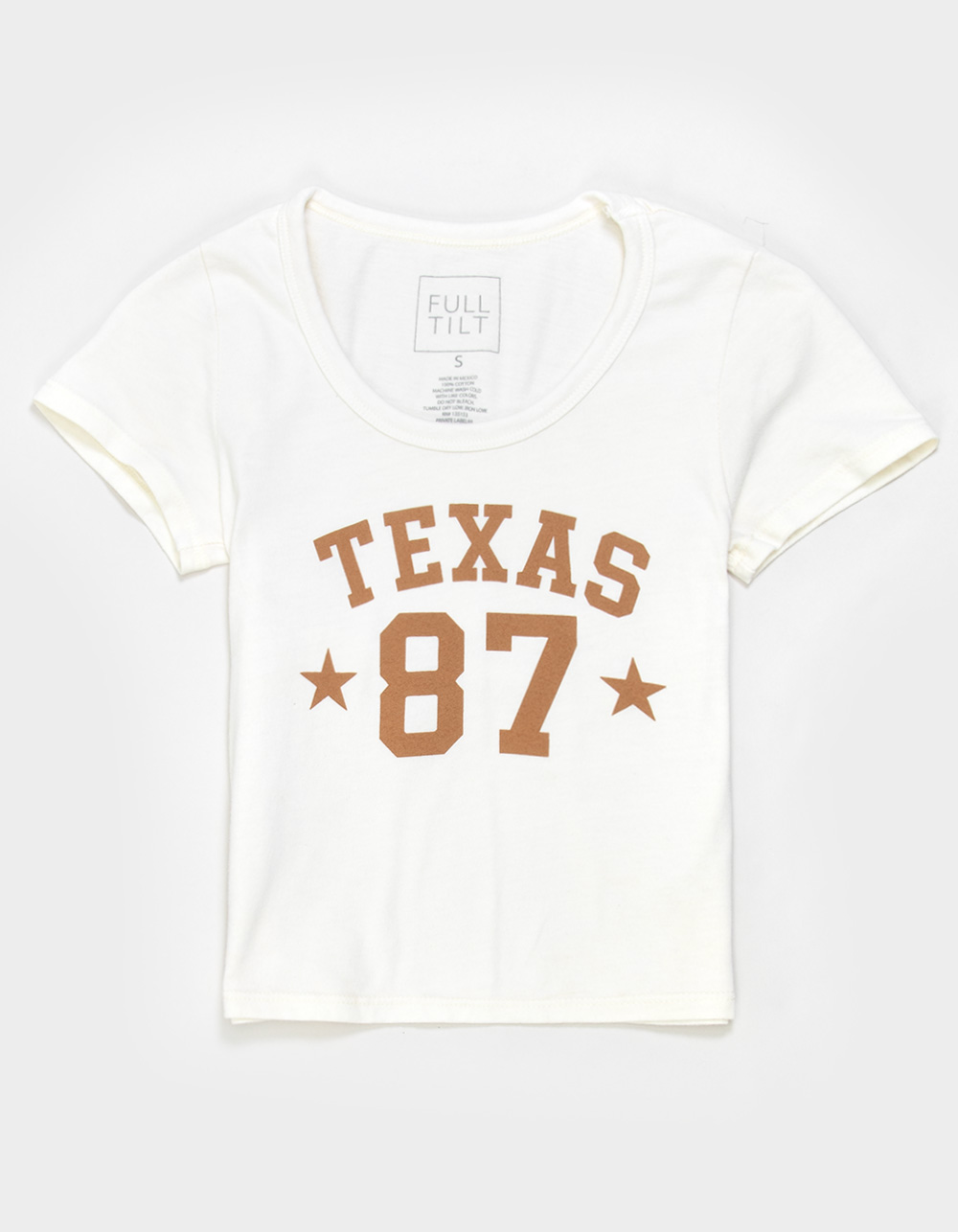 FULL TILT Texas 87 Girls Baby Tee - CREAM
