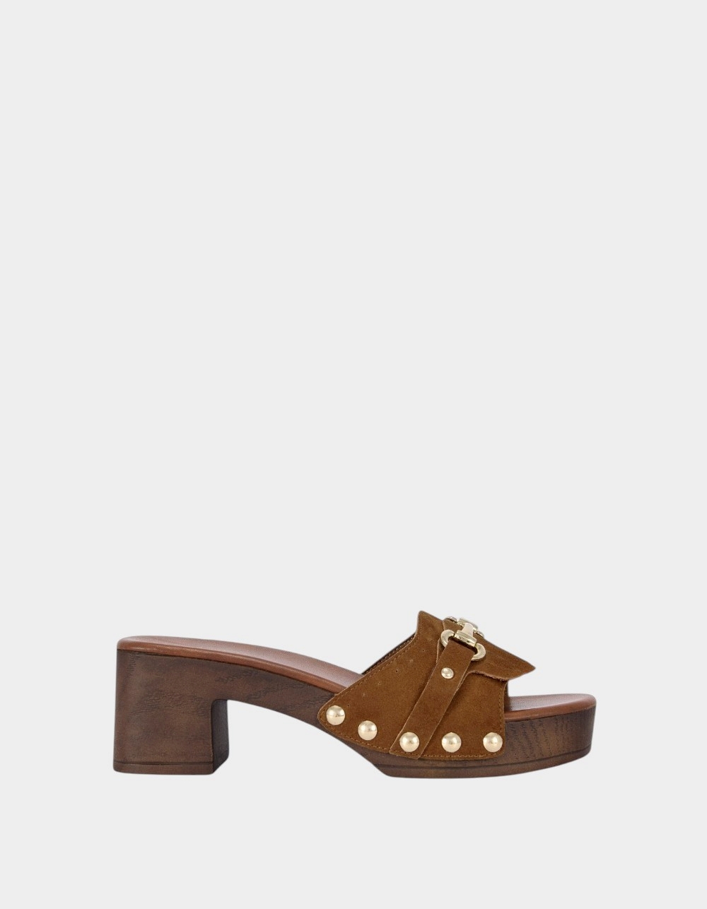 AZALEA WANG Epsilon Genuine Suede Womens Flatform Sandals - BROWN