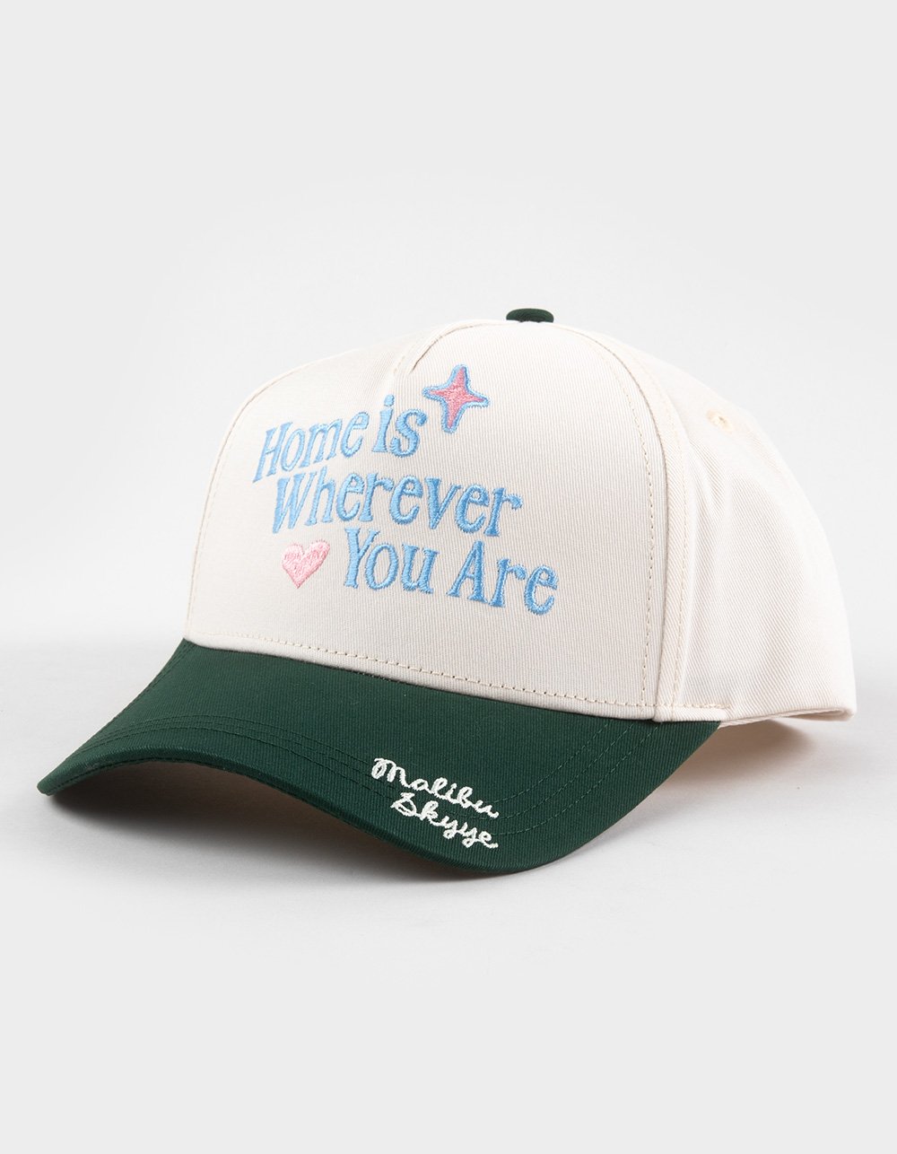 MALIBU SKYYE Home Is Wherever You Are Womens Snapback Hat - GREEN/WHITE