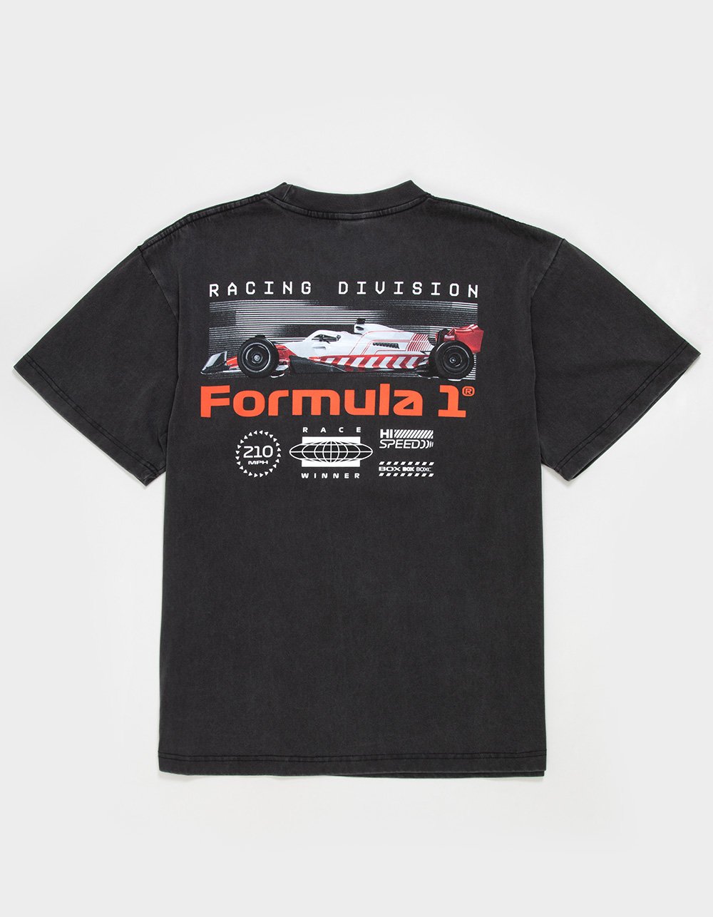 FORMULA 1 High Speed Mens Boxy Tee - WASHED BLACK