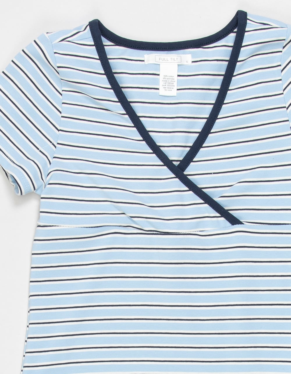 FULL TILT Girls Stripe Surplus Top - BLUE COMBO