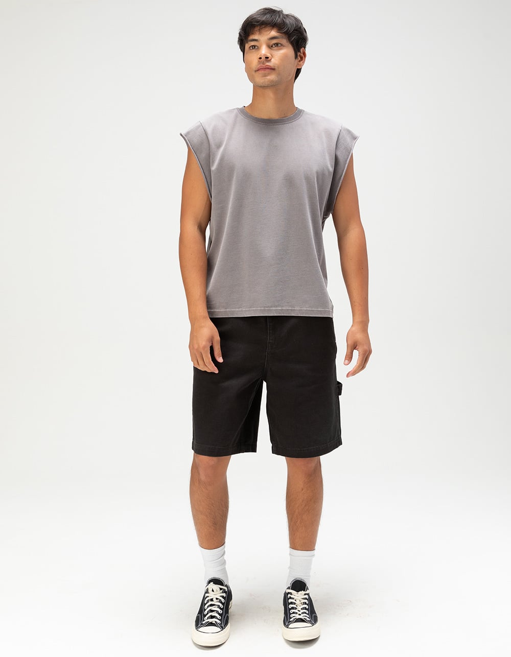 RSQ Mens Loose Twill Carpenter Shorts - WASHED BLACK
