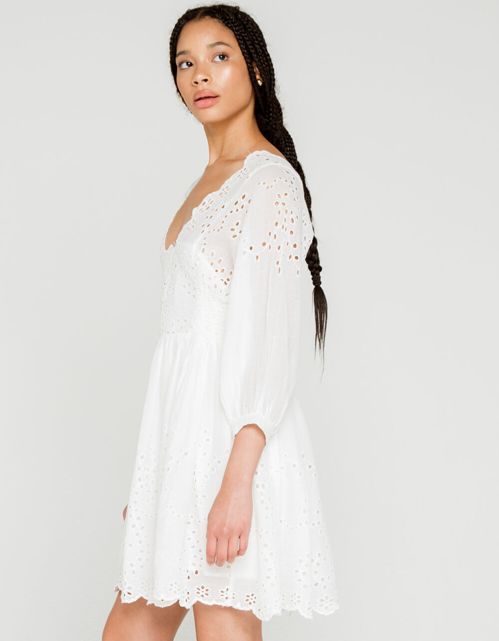 off shoulder sweater dress mini Off-the-Shoulder EGRET / M stretchy fabric allows custom color:WHITE - WHITE 25AFTERPAY Aryal Long Sleeve Chiffon