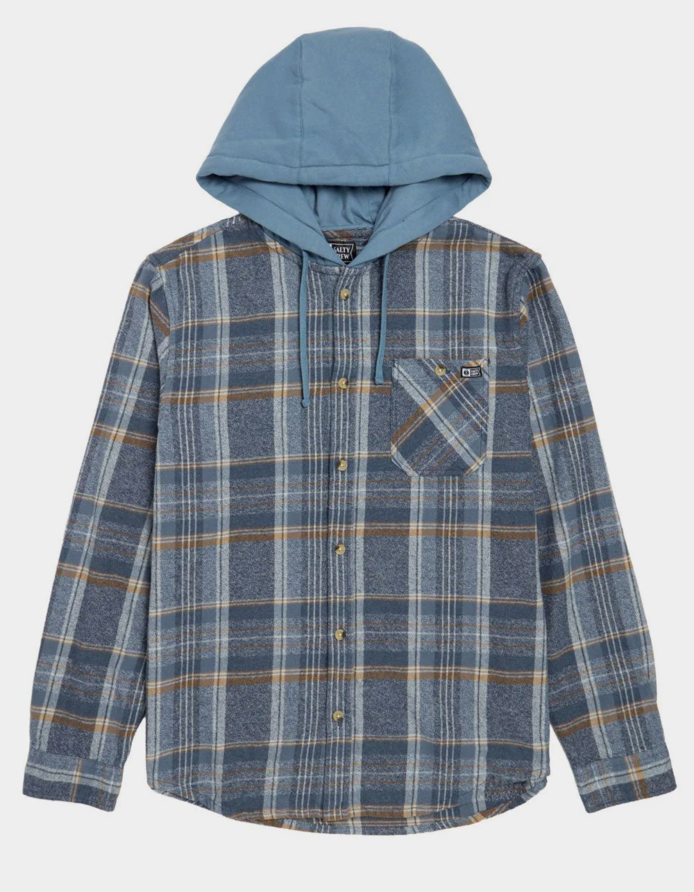 SALTY CREW Whitewash Mens Hooded Flannel - NAVY