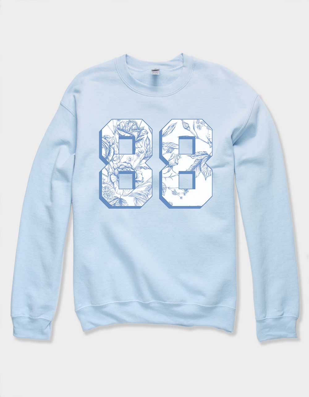 COLLEGIATE 88 Floral Fill Unisex Crewneck Sweatshirt - LIGHT BLUE