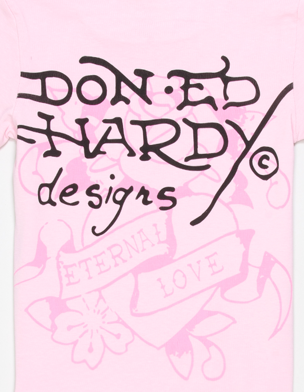 ED HARDY Rose Butterfly Girls Tee - LIGHT PINK