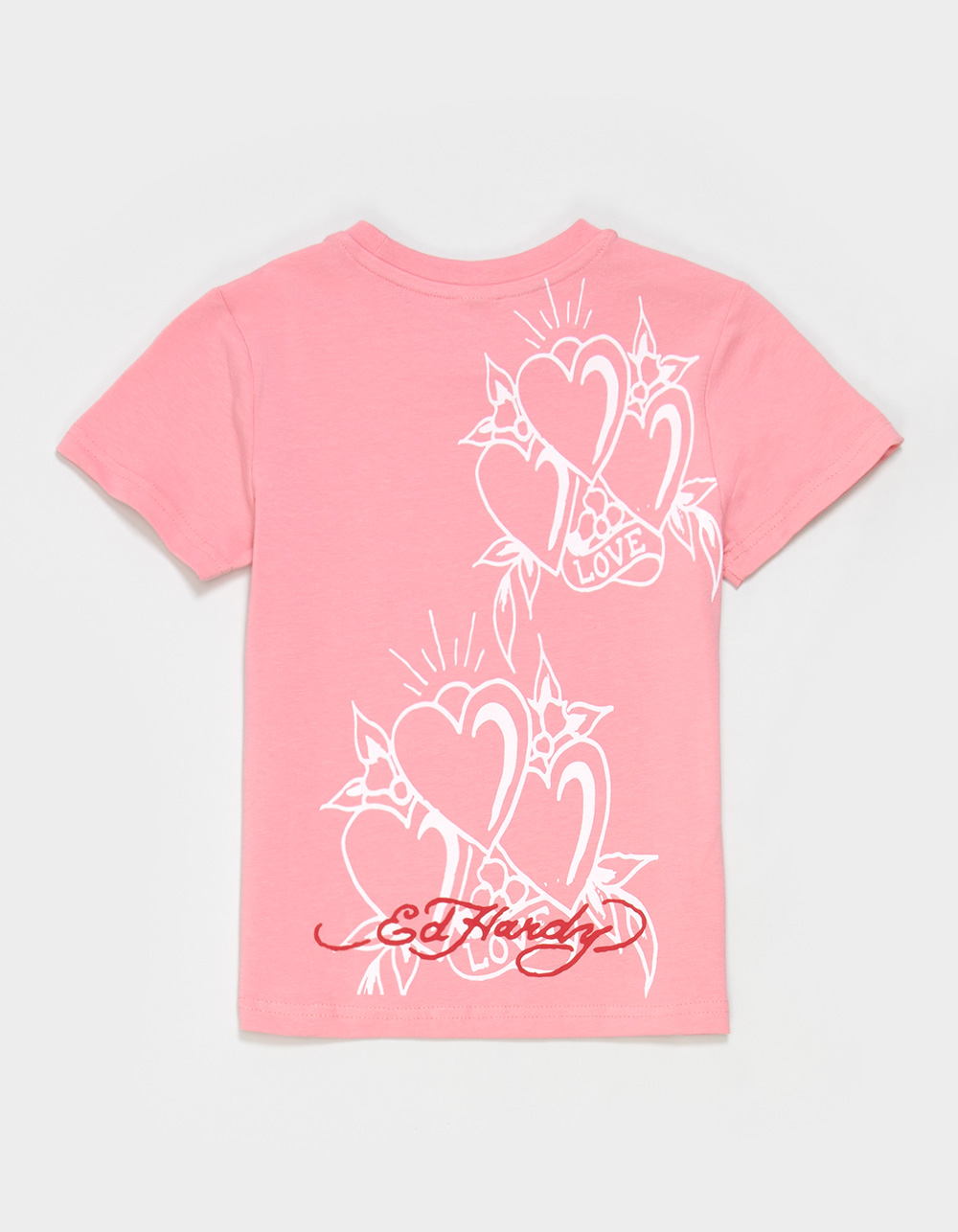 ED HARDY Rose Heart Girls Tee - PINK