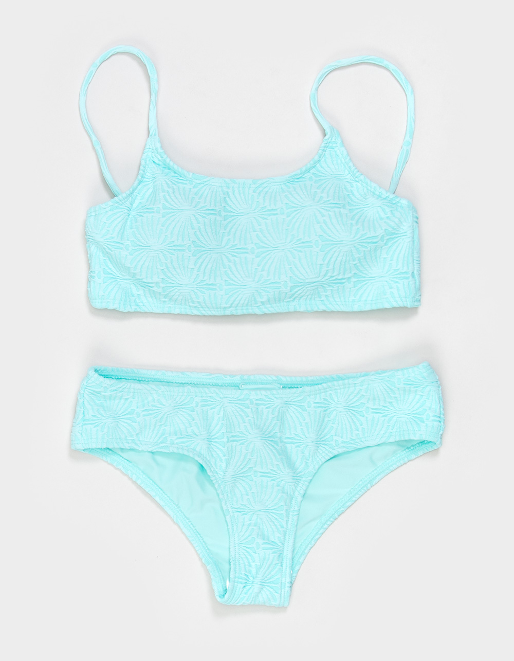 FULL TILT Texture Girls Bralette Bikini Set - WATER