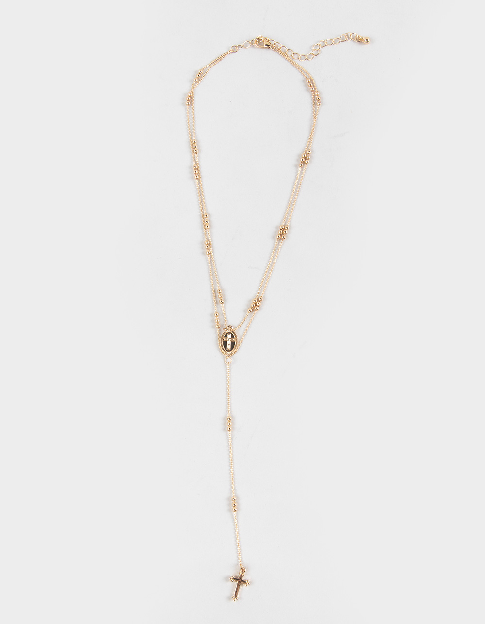 FULL TILT Dainty Coin And Cross Layered Necklace - GOLD