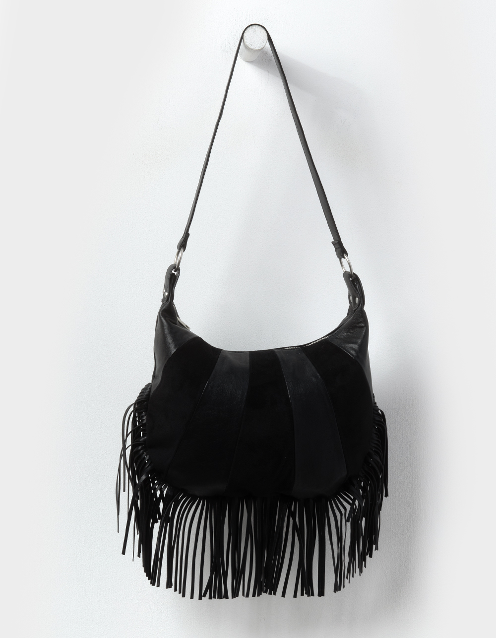 Fringe Shoulder Bag - BLACK