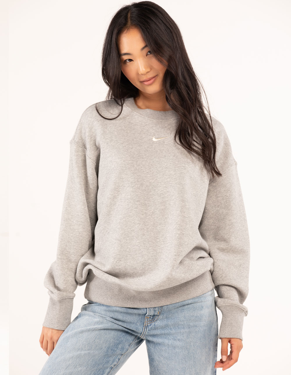 NIKE Sportswear Phoenix Fleece Womens Oversized Sweatshirt - HEATHER GRAY
