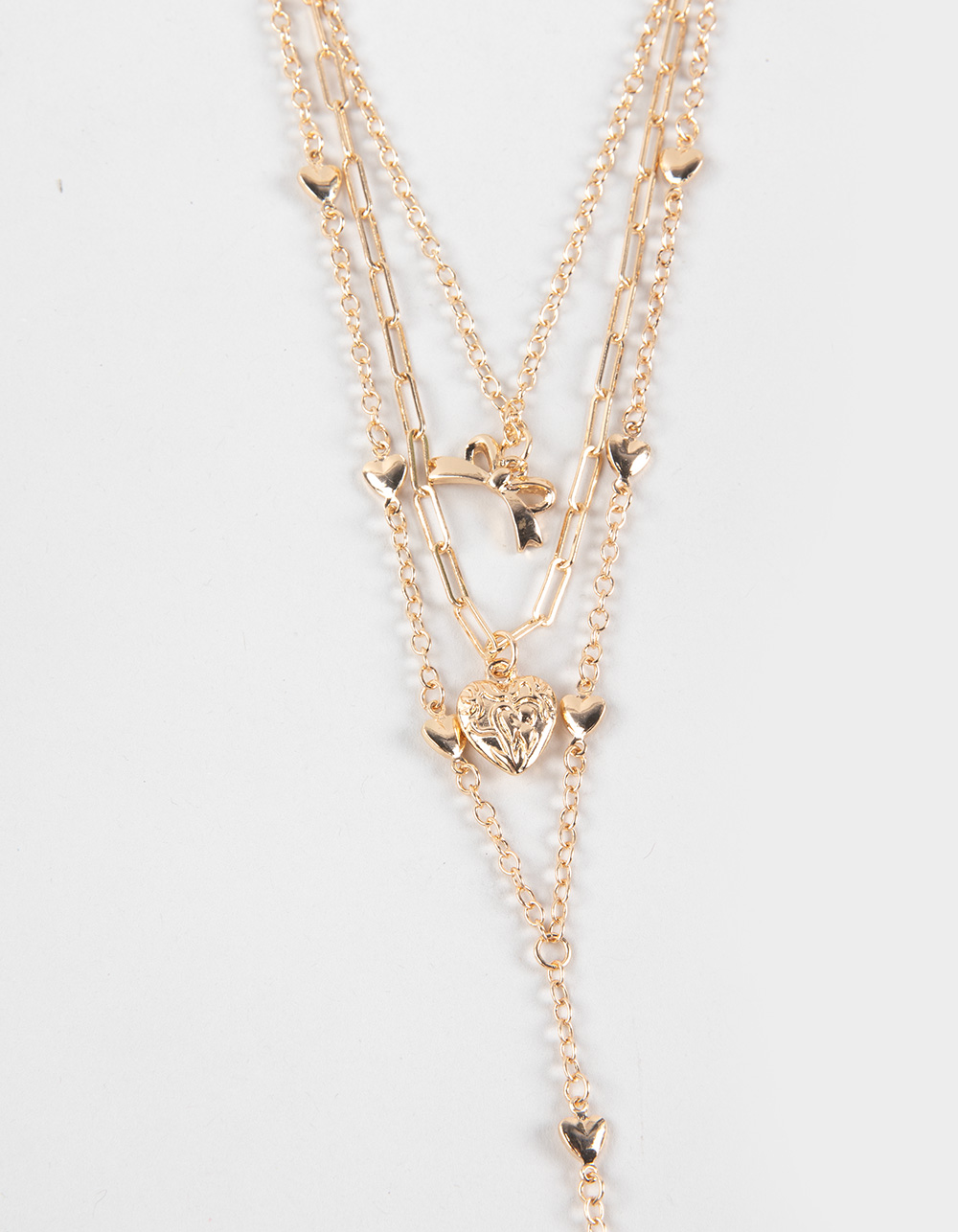 FULL TILT Cross/Heart Y Necklace - GOLD