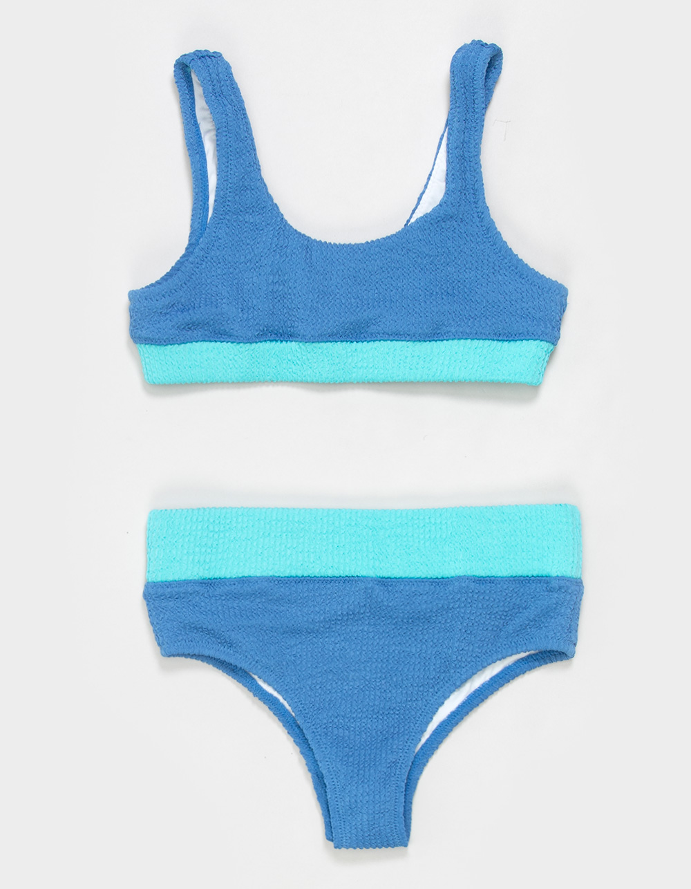SEAESTA SURF Texture Girls Bralette Bikini Set - BLUE COMBO
