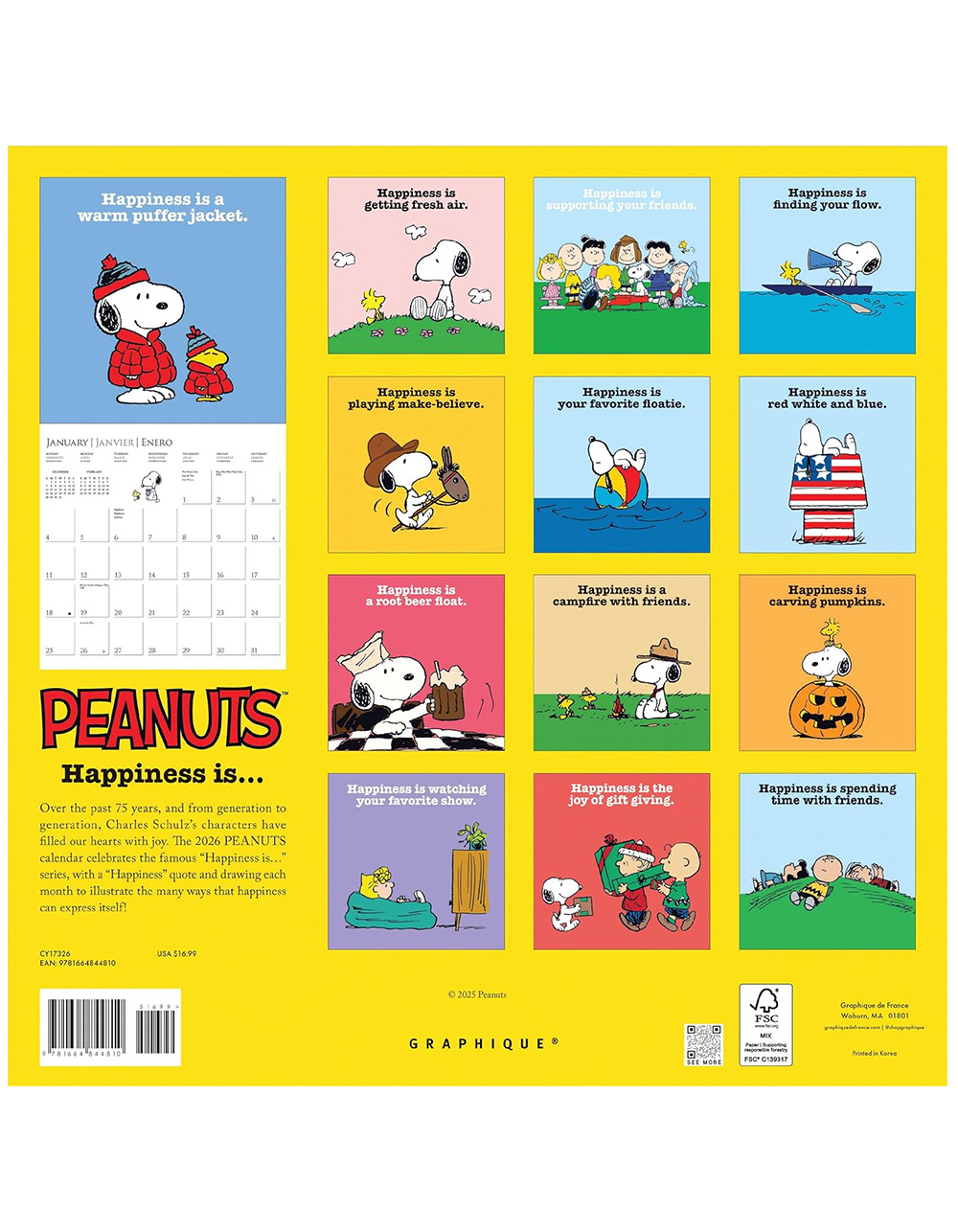 PEANUTS 2026 Calendar - MULTI