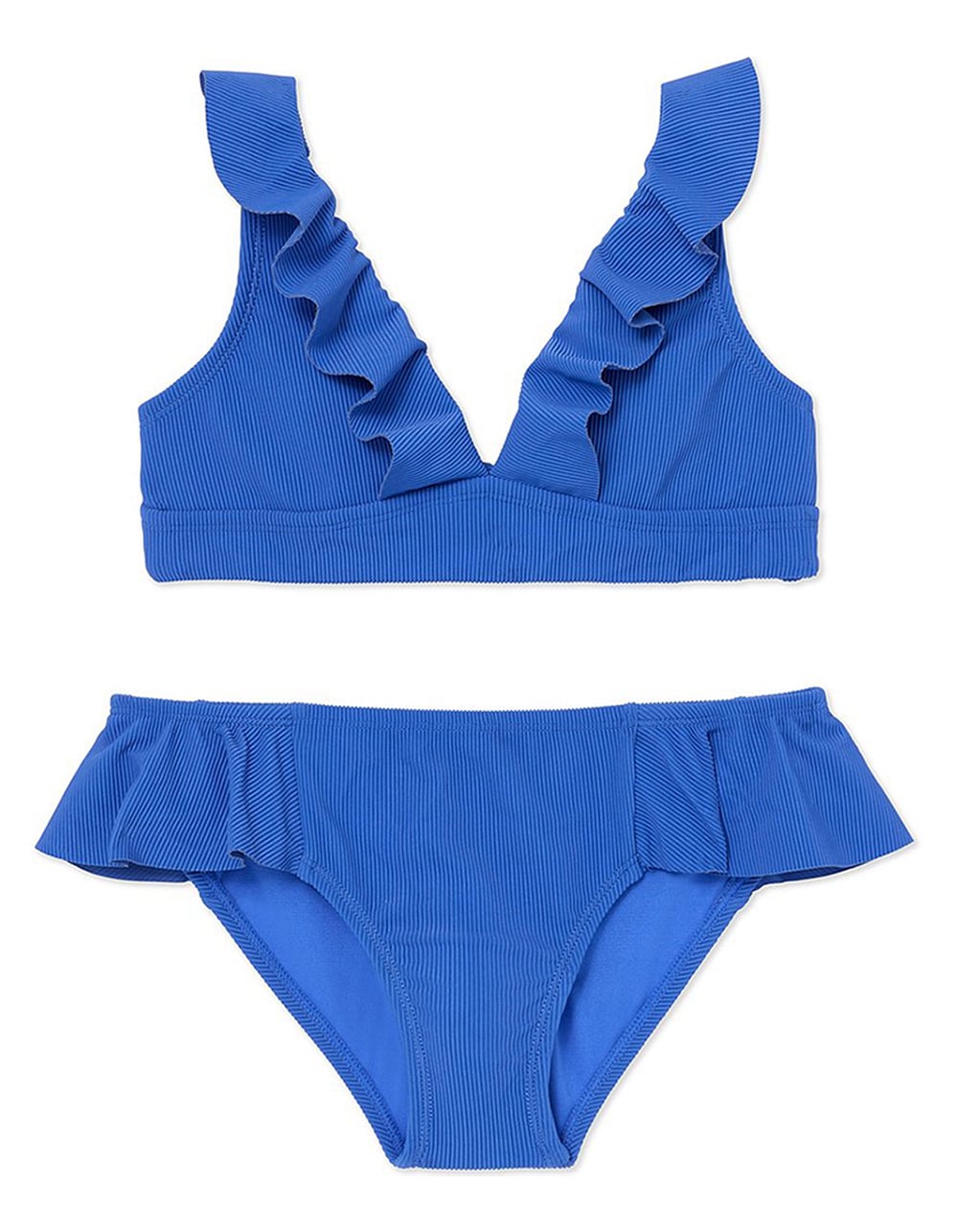 RAISINS Aquarius Ruffle Girls Bralette Bikini Set - BLUE