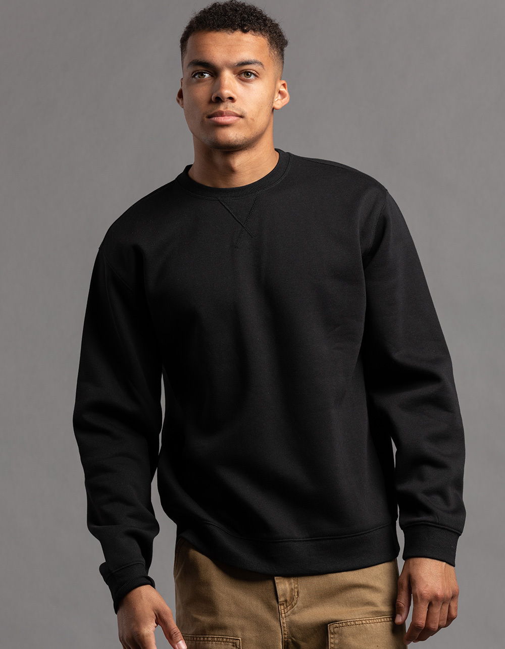 RSQ Mens Solid Crewneck Fleece Sweatshirt - BLACK | Tillys