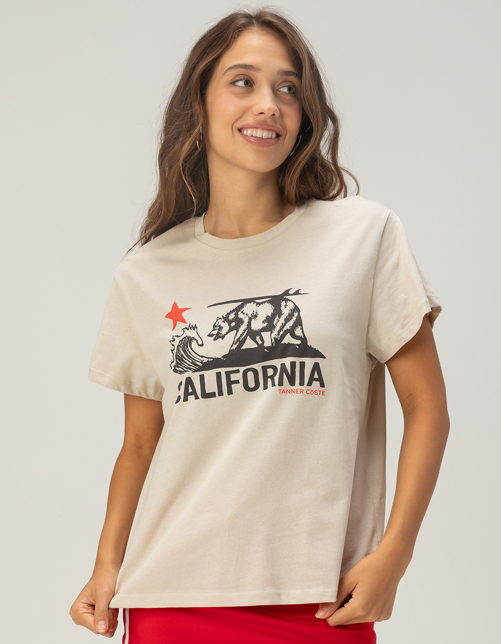TANNER CōSTE Bear Womens Relaxed Tee - WHITE