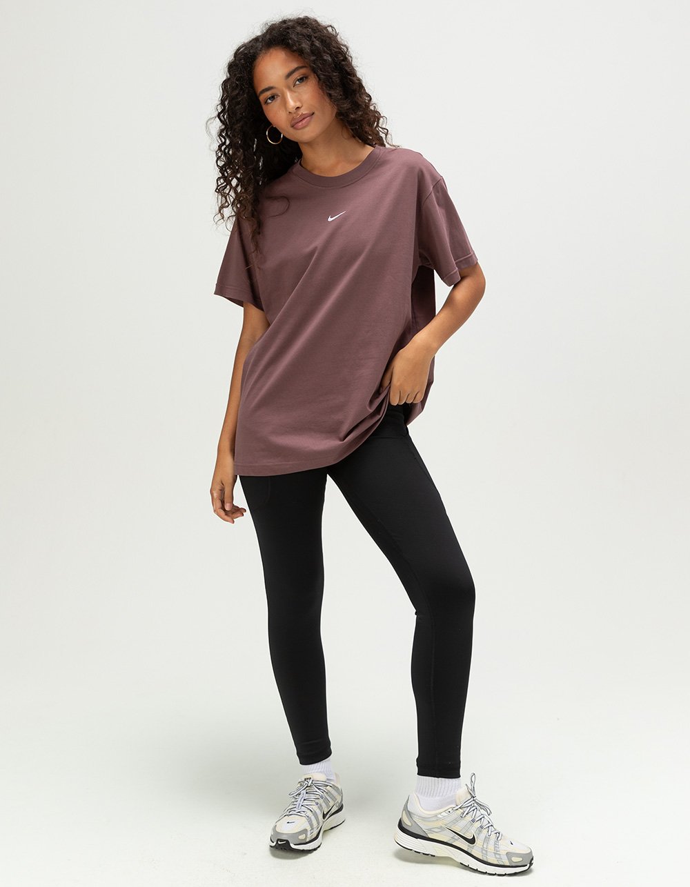 NIKE Sportswear Womens Oversized Tee - CHESTNUT