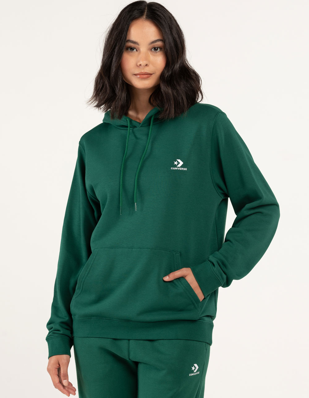 CONVERSE Star Chevron Embroidered Womens Hoodie - CLOVER | Tillys