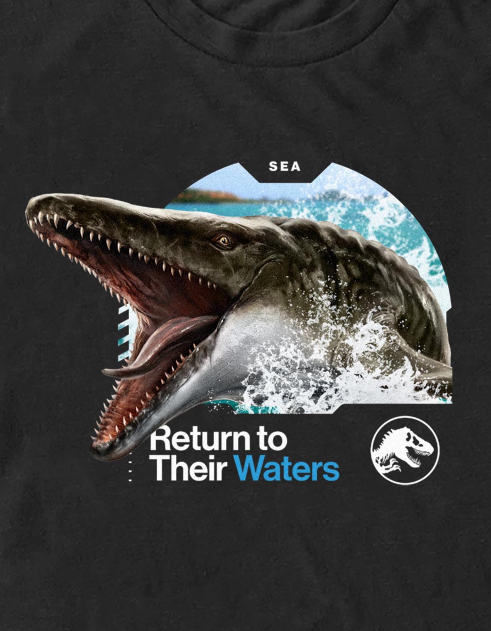 JURASSIC WORLD REBIRTH Return To Their Waters Unisex Tee - BLACK