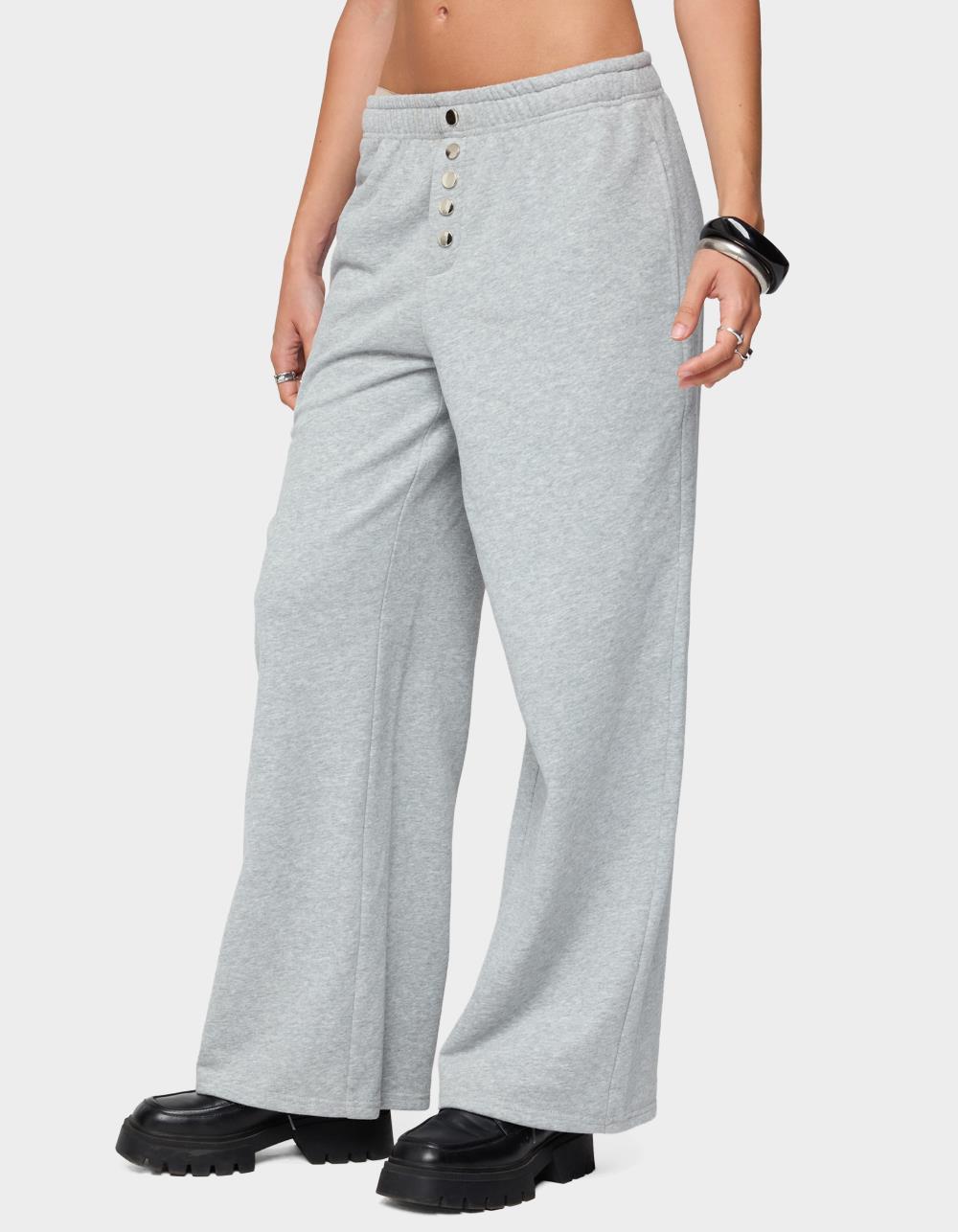 EDIKTED Lorelle Wide Leg Sweatpants - GRAY