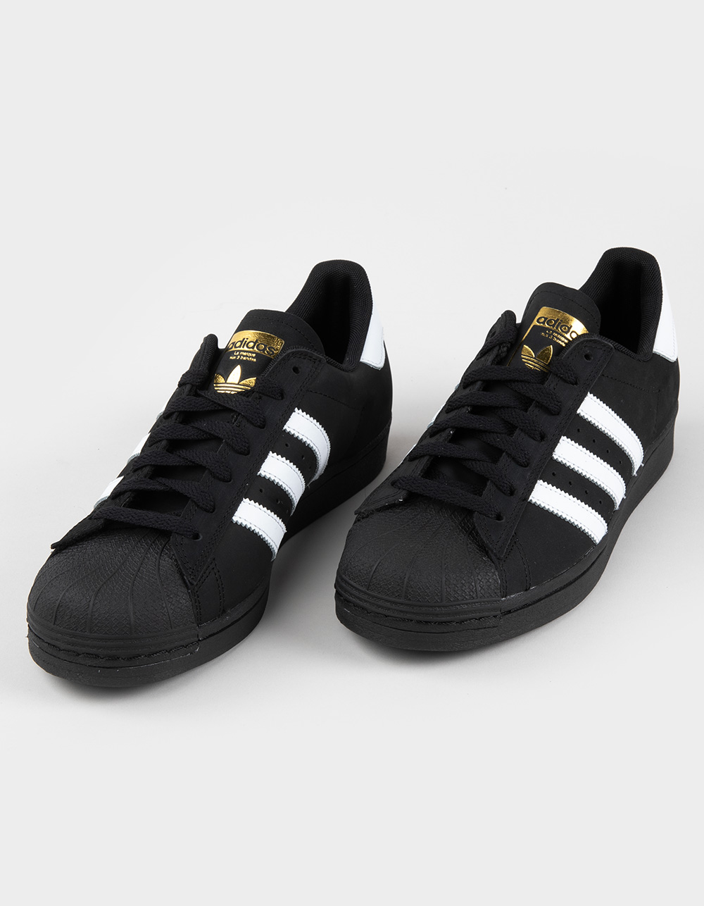 ADIDAS Superstar ADV Nubuck Shoes - CORE BLACK/FOOTWEAR WHITE/GOLD