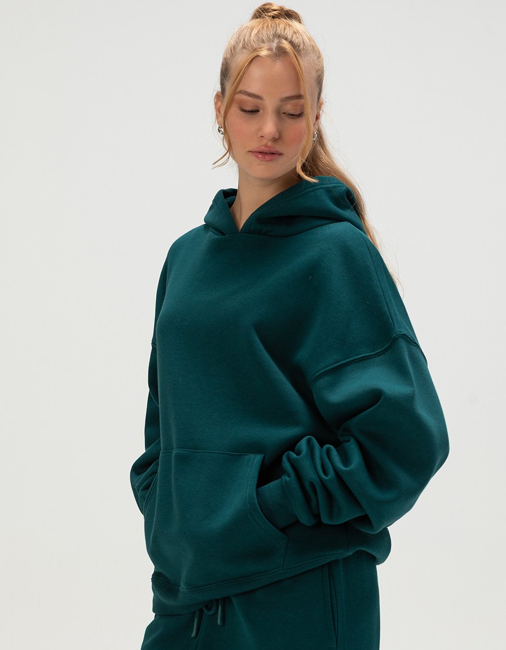 TILLYS Kanga Pocket Womens Hoodie - DK GREEN