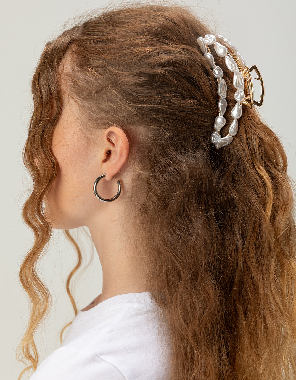 FULL TILT Faux Pearl/Metal Claw Clip - GOLD
