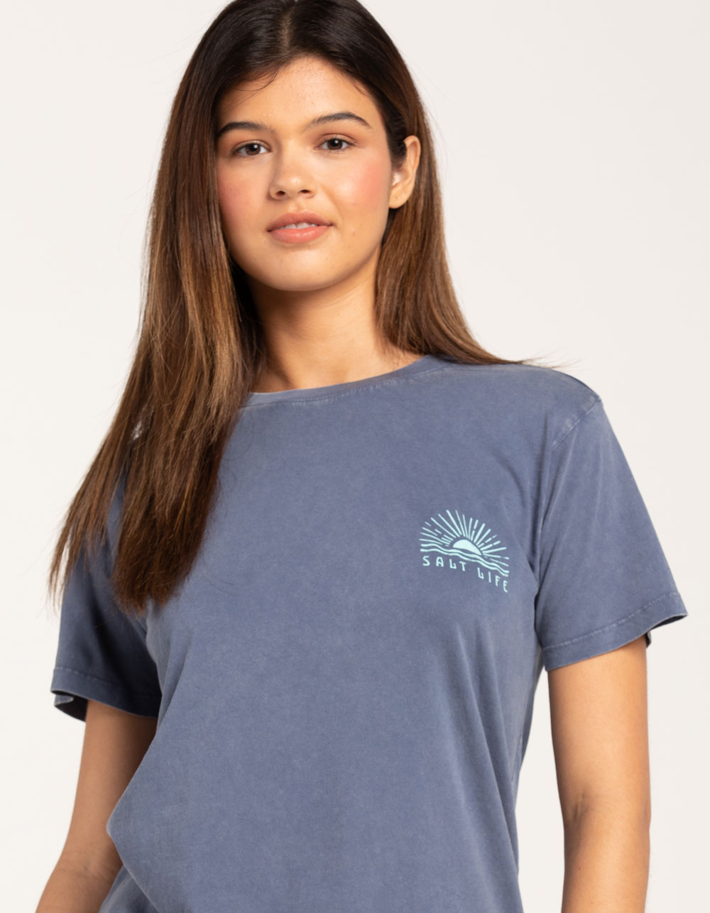 SALT LIFE Radiating Sun Womens Tee NAVY Tillys