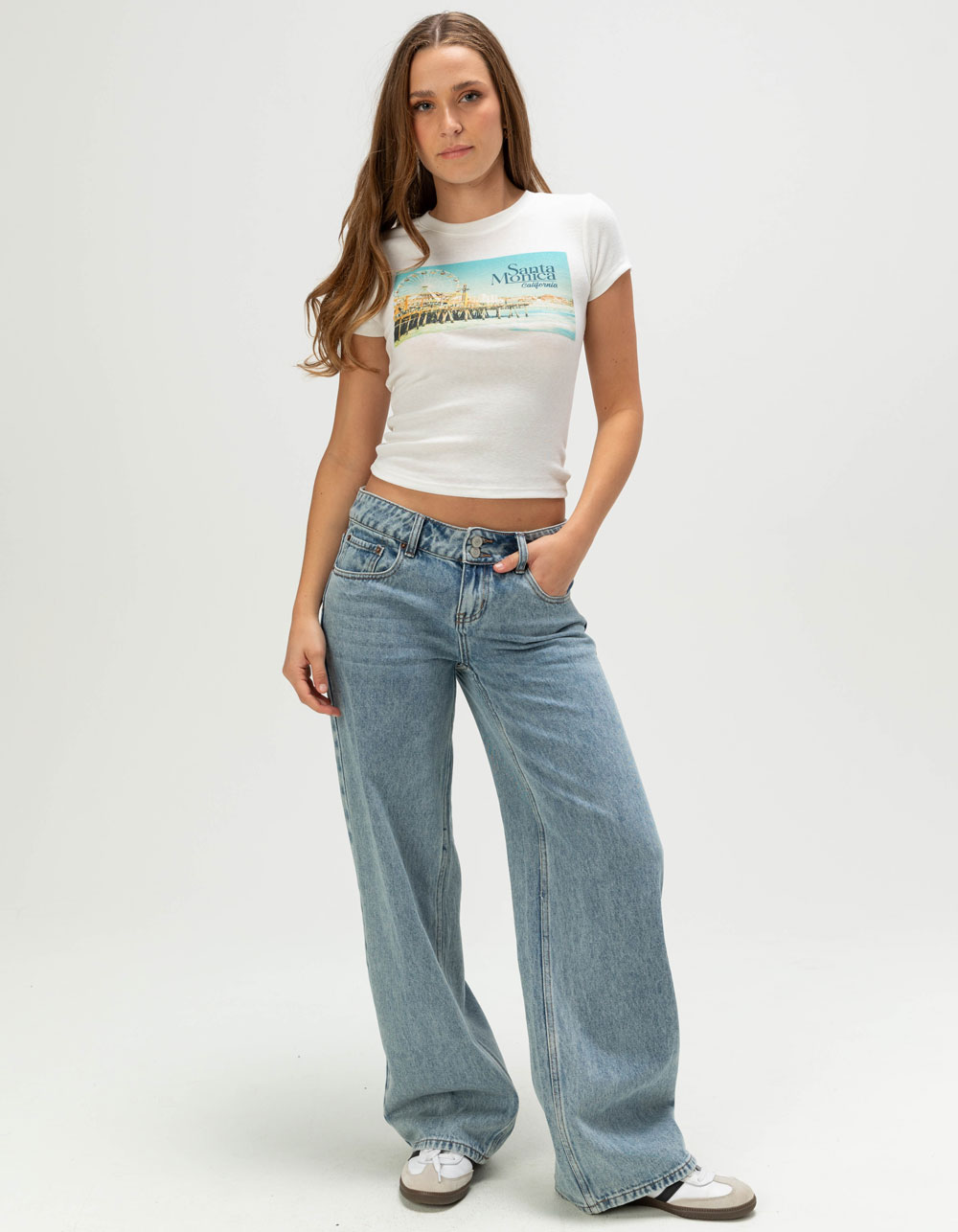 FULL TILT Santa Monica Womens Baby Tee - IVORY