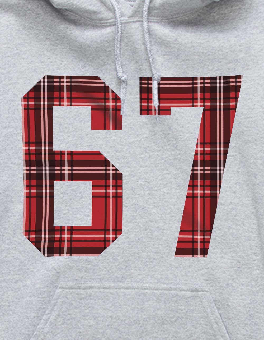 COLLEGIATE 67 Plaid Unisex Hoodie - HEATHER GRAY